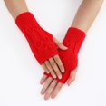 thumbnail image 4 of Ladies Warm Knit Fingerless Gloves Convertible Mittens Fashion Flowers, 4 of 6