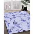 thumbnail image 3 of Ahgly Company Tapis Rond Lavable en Machine Intérieur Transitionnel Bleu Lavande, 8 Pieds Rond, 3 of 7