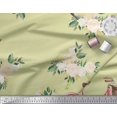 thumbnail image 3 of Soimoi Beige Cotton Jersey Fabric Roses & Bicycle Transport Decor Fabric Printed Yard 58 Inch Wide, 3 of 3
