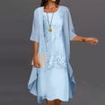 thumbnail image 1 of EGNMCR Robes de Fête pour Femmes Mode Femmes Décontractée Robe Sans Manches à Col en V Unie Manteau à Manches Longues Ensemble Deux Pièces, 1 of 6