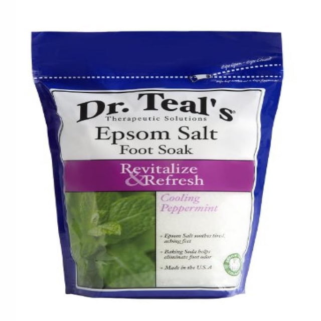 Dr. TEAL'S Trempage pour les Pieds au Sel d'Epsom, Revitaliser et Rafraîchir avec Menthe Poivrée Rafraîchissante 2 Lb.
