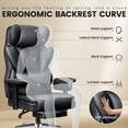 thumbnail image 3 of COOLHUT Large Executive Office Chair with Adjustable Armrests and Footrest, High Back PU Leather Computer Chair with Lumbar Support, for Big and Tall Users, for Home Office or Computer Desk Use, 3 of 8