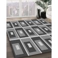 thumbnail image 3 of Ahgly Company Tapis d'Intérieur Ronds Transitionnels Noirs Lavables à la Machine, 5 Pieds Rond, 3 of 7
