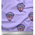 thumbnail image 1 of Soimoi Poly Georgette Fabric Leaves & Floral Block Printed Fabric 1 Yard 42 Inch Wide, 1 of 3