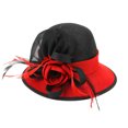 thumbnail image 1 of Chic Headwear 1920s Flapper Loop Flax Fabric Hat - Black/Red, 1 of 1