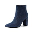 thumbnail image 1 of Unique Bargains Bottines Chelsea à Paillettes pour Femmes à Bout Pointu à Talon Bloc, 1 of 8