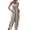 Apricot, variant on Women's Sleeveless Linen Wide Leg Jumpsuit Rompers Overalls Harem Pants