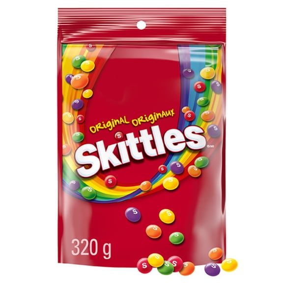 SKITTLES, Originaux, bonbons à mâcher, sac pour plats à bonbons, 320g