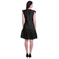 thumbnail image 4 of Moomaya Womens Ruffle Sleeve A,Line Schiffli Dress Solid Designer Party Dress, 4 of 6