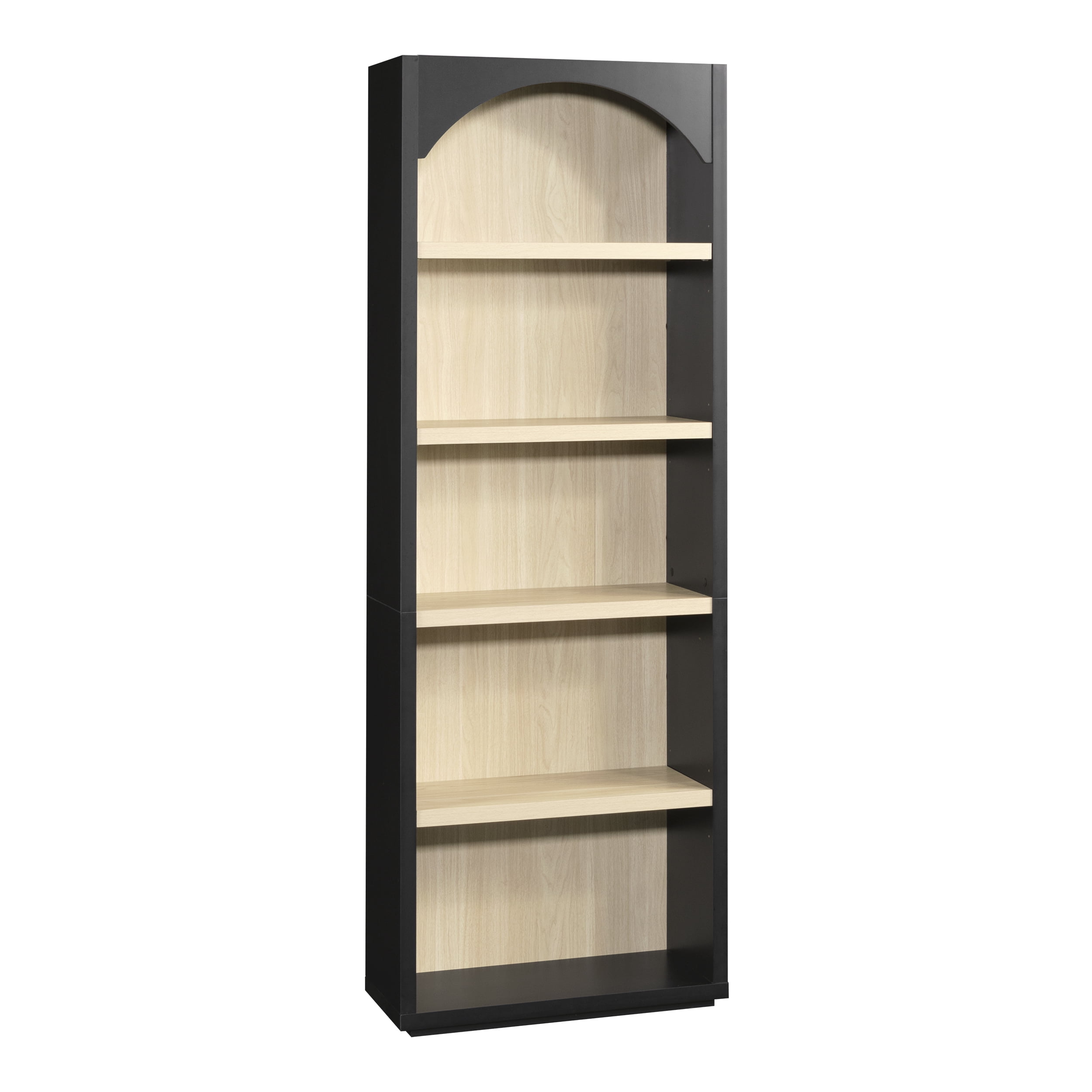 Mainstays Westley 5 Shelf Arch Bookcase, Black Finish
