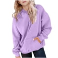 thumbnail image 3 of MKOSPLRT Chandails à Capuchon Surdimensionnés pour Enfants Manches Longues Raglan Chandails Molletonnés Unis Doublés en Molleton Chandails à Enfiler Hauts Décontractés Amples d'Automne Chandails à Capuchon avec Poche 5-15 Ans, 3 of 6