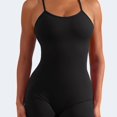 thumbnail image 4 of Women Backless Tummy Control Jumpsuits High Waist Workout Jumpsuits Sleeveless V Back Scrunch Yoga Rompers, 4 of 9