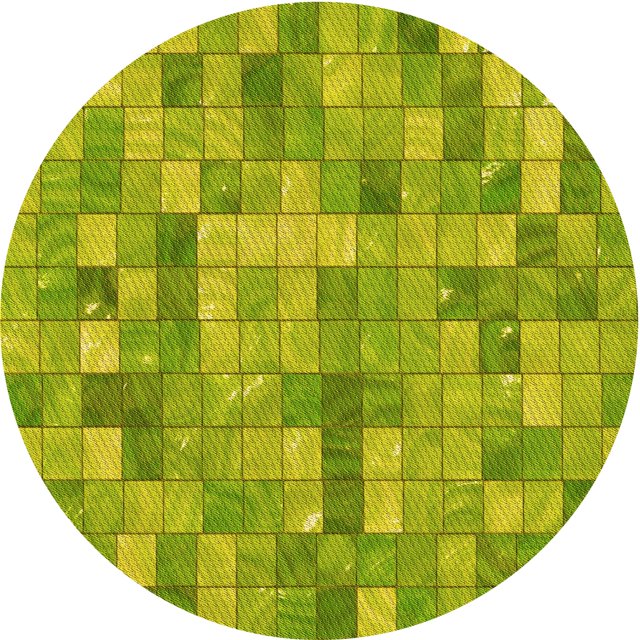 Ahgly Company Tapis de Zone Rond d'Intérieur Lavable à la Machine, Transitionnel, Jaune Néon Vert, 4 Pieds Rond
