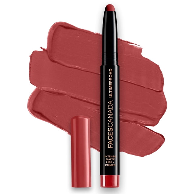 FACES CANADA Ultime Pro HD Intense Matte + Primer Lipstick, 1.4gm (Bloodmoon 20)