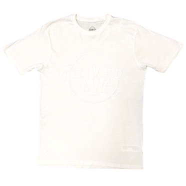 Fleetwood Mac Unisex Hi-Build T-Shirt Classic Logo (White-On-White)