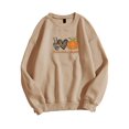 thumbnail image 1 of Womens Pullover Sweatshirts Halloween Skeleton Heart Pumpkin Print Oversized Pullover Tops, 1 of 5