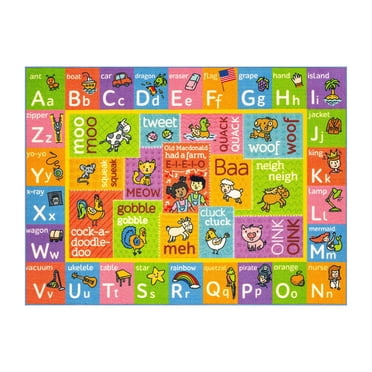 KC Cubs collection de récréation Alphabet ABC avec Old McDonald's Animals Apprentissage éducatif et tapis de jeu pour enfants et enfants Chambres et salle de jeux
