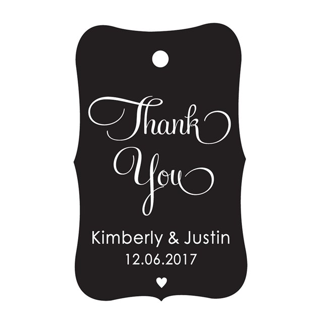 100 PCS Thank You Custom Made Hang Tags Personalized Wedding Favor Gift Paper Tags