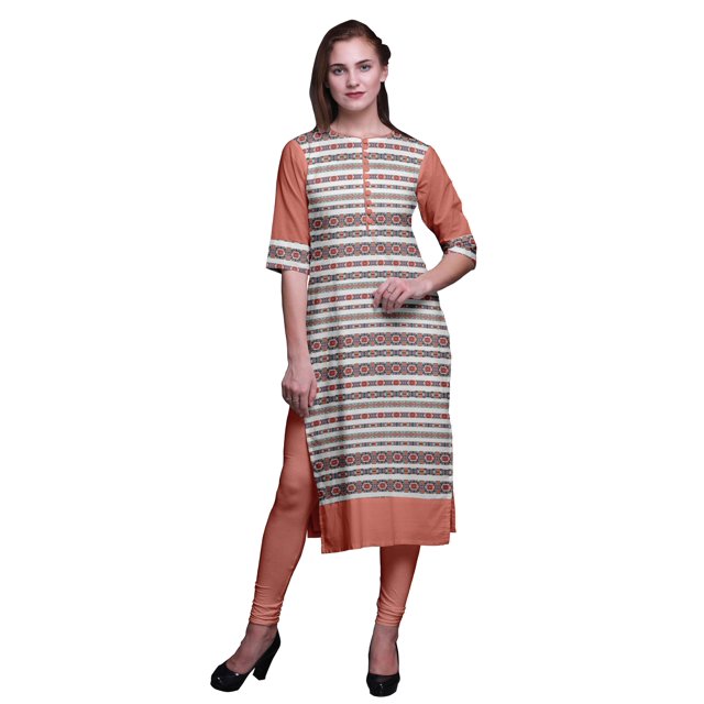 Bimba Robes Tuniques Droites pour Femmes Kurta d'Été Imprimée