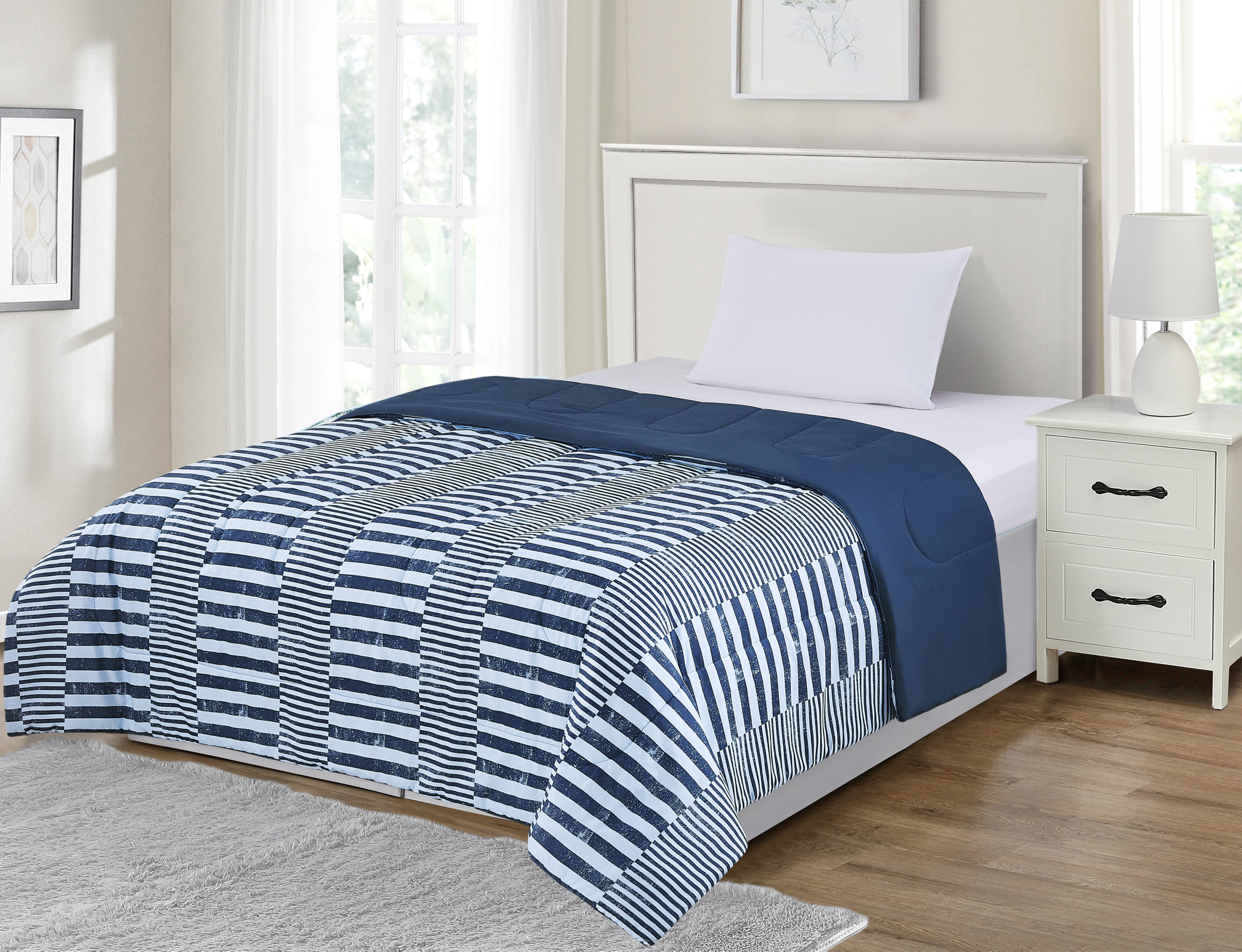 Mainstays Multi Stripe Reversible Comforter Twin