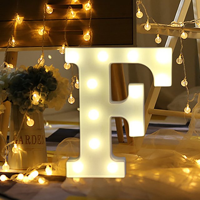 Birdeem Alphabet Led Letter Lights Light Up White Plastic Letters Standing Hanging A-M &