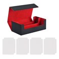thumbnail image 1 of Bunblic Card Deck Box Can Holds 1200+ Cards Display Premium Sturdy Game Card Storage Black Red with White, 1 of 8