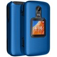 thumbnail image 3 of Case with Clip for Alcatel TCL Flip 2 Phone, Nakedcellphone [Grid Texture] Slim Hard Shell Cover and [Rotating/Ratchet] Belt Hip Holster Holder Combo for T408DL / TFALT408DCP - Cobalt Blue, 3 of 10