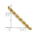 thumbnail image 2 of Diamond2Deal 14K Yellow Gold 2.5mm Semi Solid Diamond-cut Rope Chain Necklace for Women 24", 2 of 6