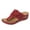 Red, variant on Wedge Sandals for Women Vintage Flower Platform Hollow Out Dress Flip Flops Sandals Comfortable Beach Slide Shoes White Size 7.5