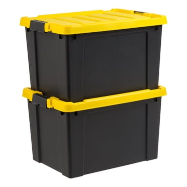 IRIS Bacs de Rangement en Plastique de 72 L avec Loquets, Lot de 2
