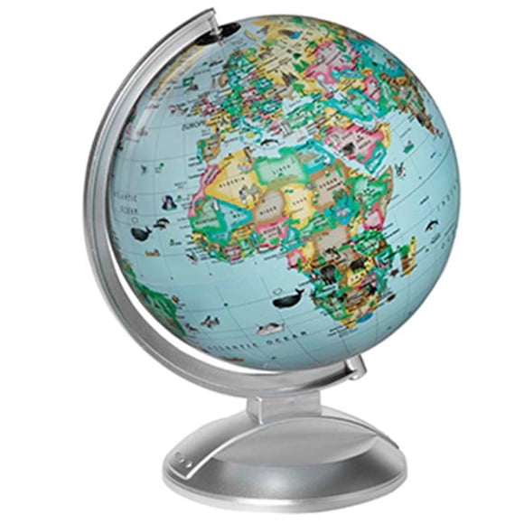 REPLOGLE GLOBES RE-12534 10"Dia. World Globe with 13.5"H Stands
