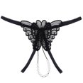 thumbnail image 4 of GDREDA sous-Vêtements pour Femme sous-Vêtements pour Femmes Perle Aguichant Mince Transparent en Maille Exquis Trois Broderies String Taille Basse Noir,m, 4 of 4