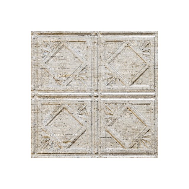 Fasade Easy Installation Traditional 4 Vintage Metal Glue Up Ceiling Tile/ Ceiling Panel (12" X 12" Sample)