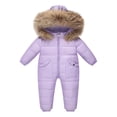 thumbnail image 1 of Lovzfmll Combinaison d'Hiver pour Garçons et Filles, Mode Extérieure, à Capuche, Doublée en Polaire, Chaude et Rembourrée, une Pièce Isolée pour Bébé, 1 An, 1 of 4