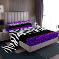 thumbnail image 1 of Erosebridal Teens Leopard Print Bed Sheets Set Queen Size, Wildlife Bed Sheets Queen, Geometry Striped Decor, 4pcs, 1 of 7