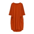 thumbnail image 4 of CEHVOM Robe Ample pour Femmes avec Poches, Col pour Dames, Hauts Longs Décontractés, Robe, Grande Taille, Solde, 4 of 4