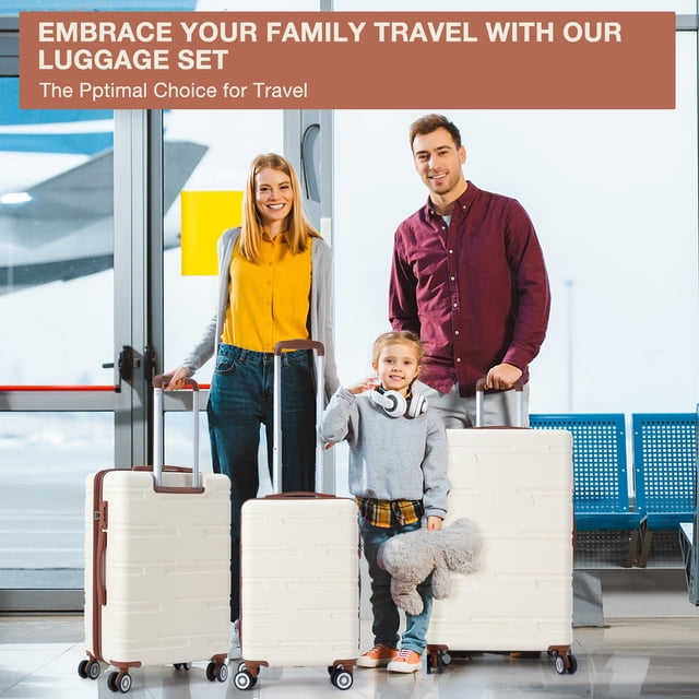 AKDSteel 3 Piece Expandable Luggage Set, Durable Hardshell Suitcases With Spinner Wheels In 20", 24", And 28" Sizes