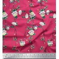 thumbnail image 1 of Soimoi Poly Georgette Fabric Leaves & Peony Floral Decor Fabric Printed Yard 52 Inch Wide, 1 of 5