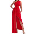 thumbnail image 1 of EQWLJWE Longue Robe pour Femmes Mode Femmes Été Uni à une Épaule Sans Manches Ajourée Longue Robe, 1 of 6