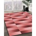 thumbnail image 3 of Ahgly Company Tapis d'Intérieur Lavable à la Machine, Carré, Transitionnel, Rouge Lave, Tapis de Zone, 7 Pieds Carré, 3 of 7