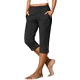 thumbnail image 1 of Timegard Womens Capri Pants Stretch High Waist Button Pull on Work Business Casual Pants for Summer with Pockets, 1 of 8