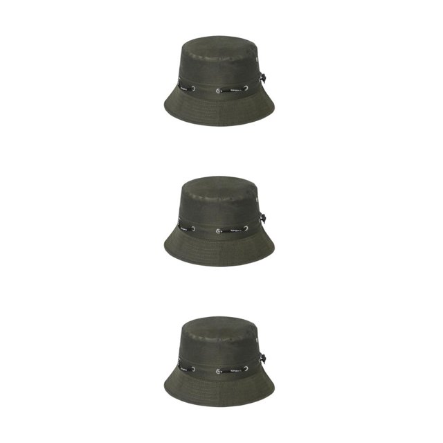 Thinsony Polyester Breathable Fisherman Cap For Sun Protection And Comfort Sunscreen Fisherman Cap Hat Summer Olive 58cm 3Set