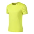 thumbnail image 1 of Pisexur T Shirts for Man , Hommes Mode Décontractée Couleur Unie Col Rond Course Exercice et Entraînement Physique Manches Courtes Haut Vert, G Chemises de Golf Hommes & Chemises Hommes, 1 of 6