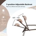 thumbnail image 2 of Patiojoy Ensemble Bistro de 3 Pcs pour Patio, Chaises Empilables à Dossier Réglable et Table d'Appoint, Ensemble Classique de Meubles pour Jardin, Brun, 2 of 9