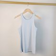 thumbnail image 4 of MIASHUI Women's Tops Sleeveless Full Length Ribbed Basic Tank Top Women Clothing,Blue,L, 4 of 4