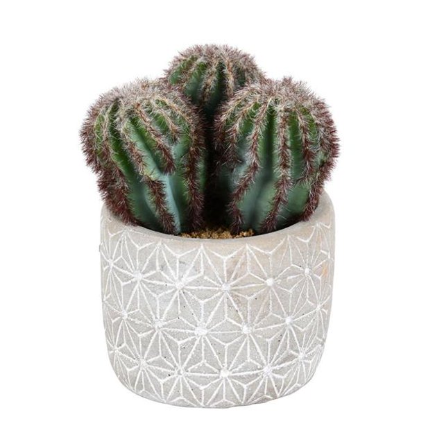 Vickerman FH191909 9 in. Green Potted Cactus Plastic Planter Pot