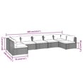 thumbnail image 4 of vidaXL 7 Piece Garden Lounge Set with Cushions Poly Rattan Brown, 4 of 4