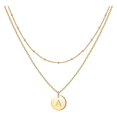 thumbnail image 1 of SIfdSeng Women's Fashion Heart Letter Necklace 26 Letters Circular Double Layer Neck Chain, 1 of 6
