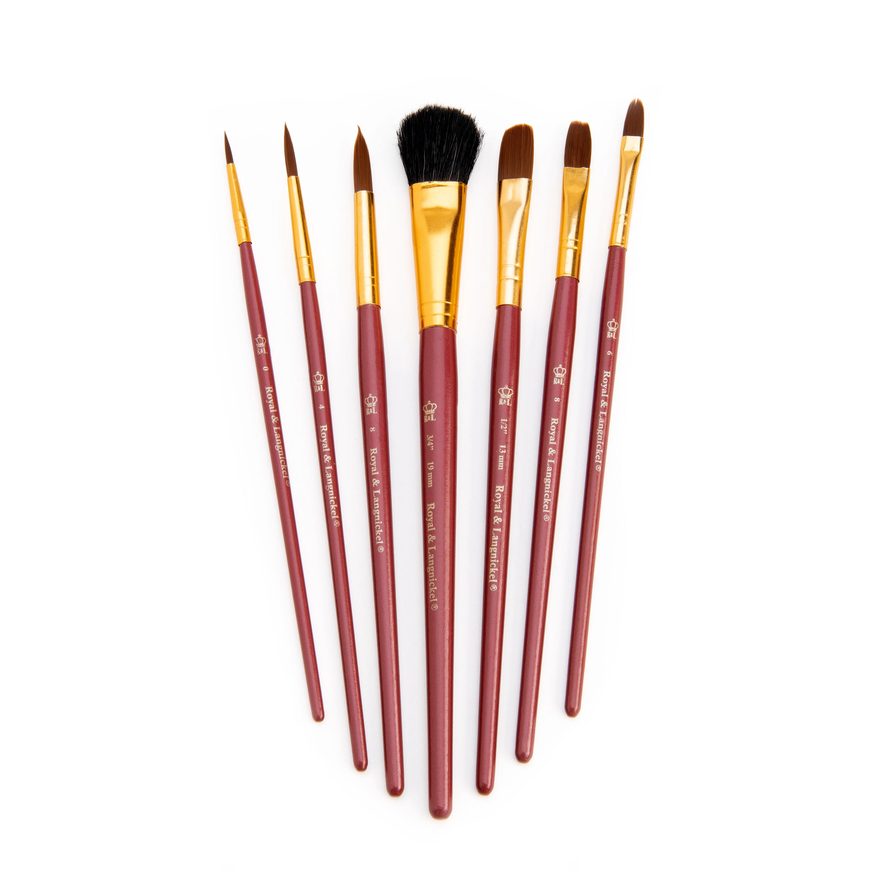 Royal & Langnickel - Ensemble de 7 pinceaux aquarelle Talkon marron | WAL-RSET-9192 |