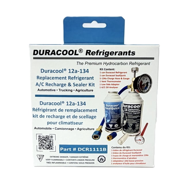 Duracool 12a Mobile Recharge and Seal Kit for R-134a Small Mobile AC systems